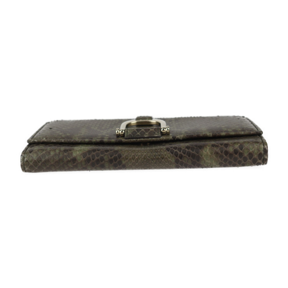 Gucci Horsebit Long Wallet Python Leather Green - image 4